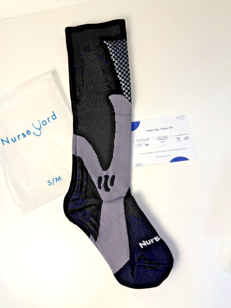 Nurse Yard CORE Compression Socks~Size S/M~Black~1 pair~Leg Pain Relief~New~NIP