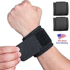 2× Sports Wrist Band Brace Wrap Adjustable Support Gym Weight Lifting Wrist Wrap