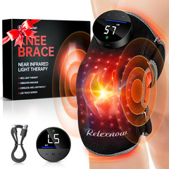 Red Light Therapy Knee Brace, Vibration Knee Massage with Extension Band, Wirele