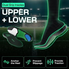 LUX Sports DualGrip Insoles Low M (Men 8-9.5 / WM 9.5-11), Multicolor