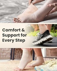 Ankle Compression Sleeve – 1-Pair, Plantar Fasciitis Braces – M Beige / 1 Pair