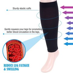 2PC Calf Sleeves Leg Support Compression Socks Running Shin Splint Varicose Vein