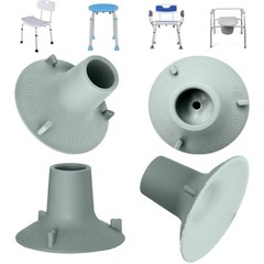 Shower Chair Replacement Feet 4-Pack: 28.6cm Non-Slip Suction 1-1/8” I.D Grey
