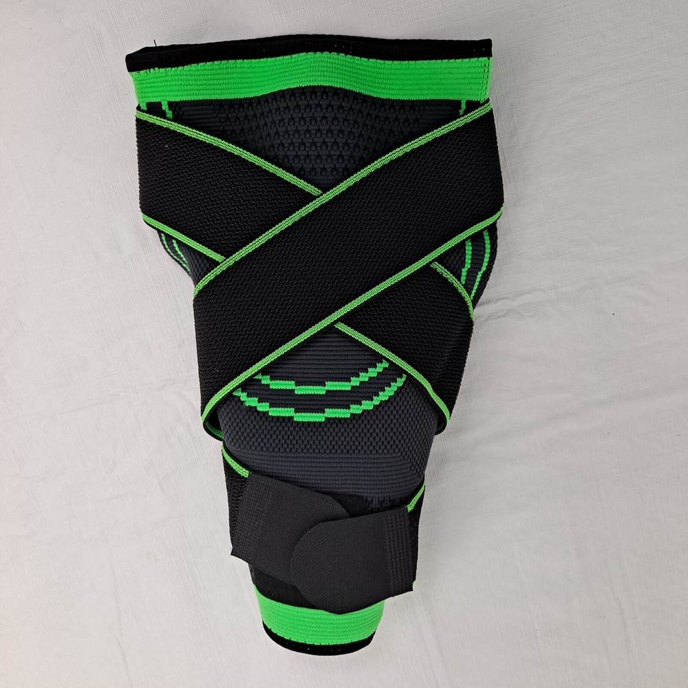 Compression Knee Sleeve Black Green 2XL