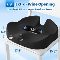 Hemorrhoid Discomfort Tailbone Pressure Coccyx Office Chair Seat Cushion Black