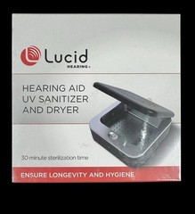 Lucid Hearing- OTC Enlite Deluxe Hearing Aids Clear w/ UV Sanitizer & Dryer NEW