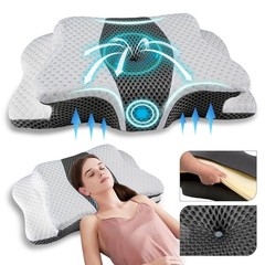 QIUBABYO Adjustable Ergonomic Neck Support Pillow – Memory Foam