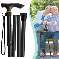 Walking Cane, Folding Cane for Man & Women, Portable Lightweight | 11″, Black