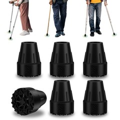 Heavy Duty Rubber Cane Tips 3/4″ – 6 Pack Non-Slip Replacement Tips for Crutches