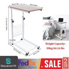 Bed Side Table Hospital Overbed Rolling Tray Adjustable Bedside Working Desk NEW