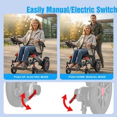 Electric Wheelchair for Adults Foldable Airline Approved 30 Mile 20.3″ Wide Seat