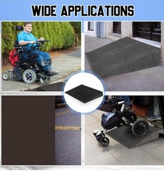 4″ Rise Lightweight EVA Threshold Ramp for Wheelchairs, Walking, Scooter, 36″L x