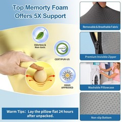 Reading Pillow for Sitting in Bed,22″ H Back Support Pillow for Sitting up,Ba…