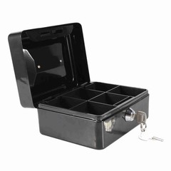 1Pc Mini Portable Iron Petty Lockable Cash Money Safe Security Box