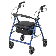 Rollator Rolling Walker 6 in. Wheels Fold Up Removable Back Support Padded Seat