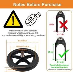 4Pcs 8 Inch Solid Replacement Wheels – Environmentally Friendly Rubber Materi…