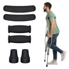 supregear Crutch Pads, Padding for Walking Arm Crutches, Hand Grips and Black