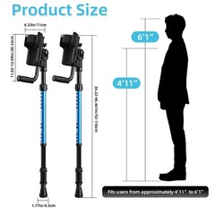 Forearm Crutches for Adults, 3-Angle Adjustable Arm Crutches for Walking, Erg…