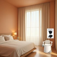 Mobile Toilet Chair Adjustable For Adult Senior Bath Seat Bedside Commode New