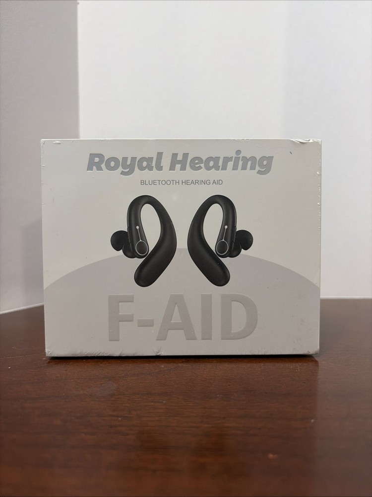 Royal Hearing F-AID Bluetooth Hearing Aid W/ Rechargeable Case Brown New!