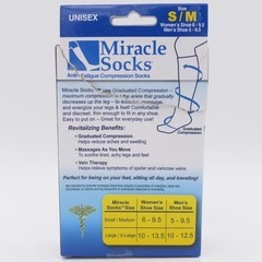 Miracle Socks Anti-Fatigue Compression Socks 1 Pair Black Sz Small/Medium Unisex