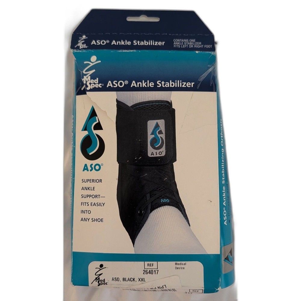 ASO Ankle Stabilizer Size XX-Large Black Lace Up Sprained Ankle Brace Orthopedic