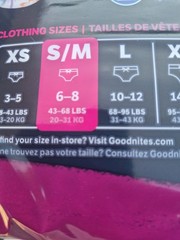 Goodnites Nighttime Disposable Underwear Girls’ S/M 43/68 lbs – 22 count