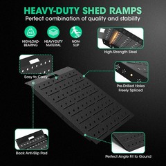 36″x24″ Shed Ramp Velvet Black Loading Ramp 900LB Loading Dock Ramp for Garages