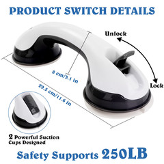 2 Pack Bathroom Grab Bars Shower Safety Handles Elderly Anti Slip Kit