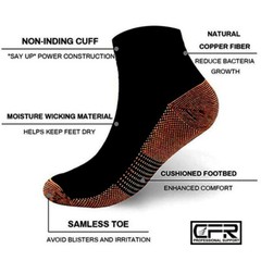 Copper Compression Socks Arch Ankle Sport Support Plantar Fasciitis Men Women US