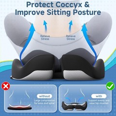 Large Cooling Gel Memory Foam Cushion for Long Sitting Comfort