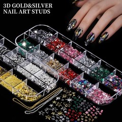 Fandamei Nail Charms Nail Rhinestones Kit 8 Boxes Of Nail Gems 3D Charms For