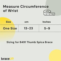BraceUP Thumb Spica Splint Brace Right Left Hand Women and Men, CMC with Thumb S