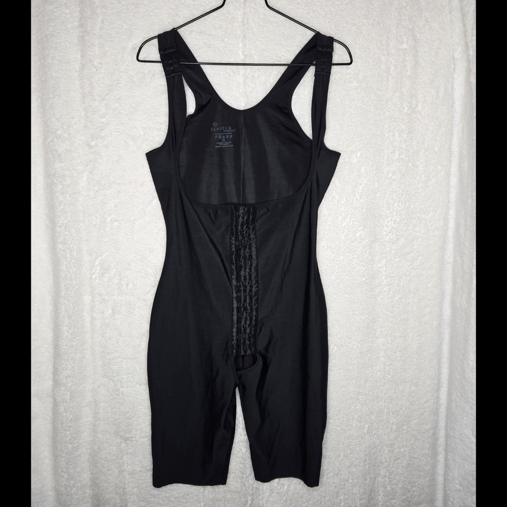 Isavela Compression Garment XL Black Above Knee High Back Body Suit Surgery
