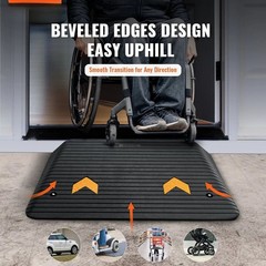 4″ Rise Upgraded Rubber Threshold Ramp with 1 Channel,33069 lbs Load Capacity
