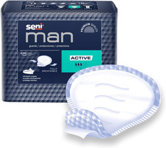 Seni Man Active Guards, Male Incontinence Bladder Control Pads, 8-9/10″ X 10-3/5