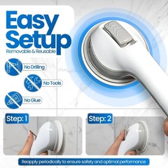 12-Inch Suction Cup Grab Bar – Stylish Safety Handle for Bathtubs & Showers