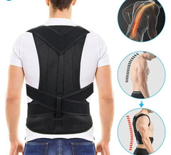 Unisex Posture Back Lumbar Waist Support Corrector Brace Shoulder Belt Girdle US
