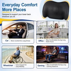 Memory Foam Seat Cushion W/Lumbar Support Pillow For Back & Sciatica Pain Relief