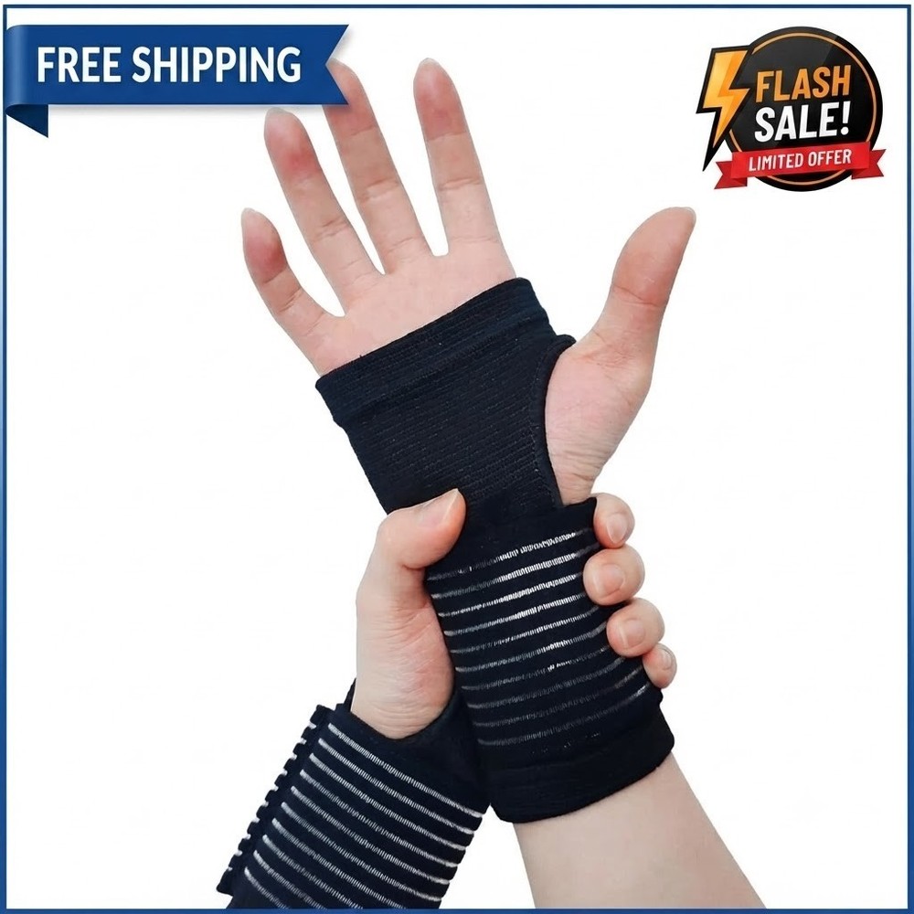 2 Pack Wrist Brace, Compression Wrist Support Splint for Women Men, Adjustable W