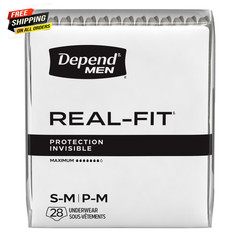 Real Fit Incontinence Underwear for Men, Adult Diapers, S/M, Grey, 56 Count👌 ✅