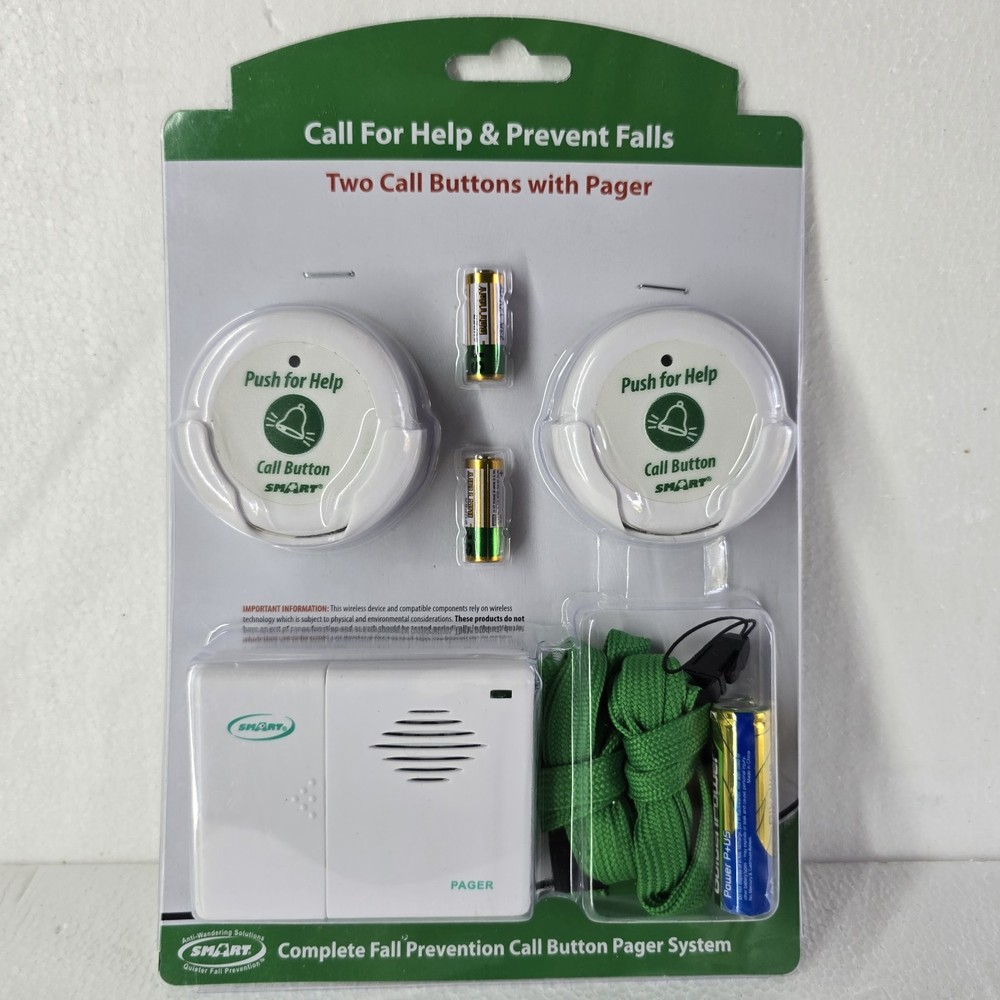 Smart Caregiver Two Call Buttons & Wireless Caregiver Pager – 2 Audible Alarms