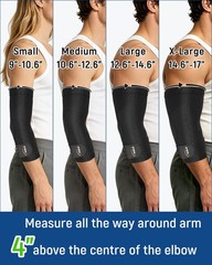 Vlela Elbow Compression Sleeve with Adjustable Strap – Tennis Medium, Black