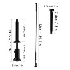 24.4 in Claw Grabber Tool,Bendable Hose Reacher Pickup with LED Light,4 Black