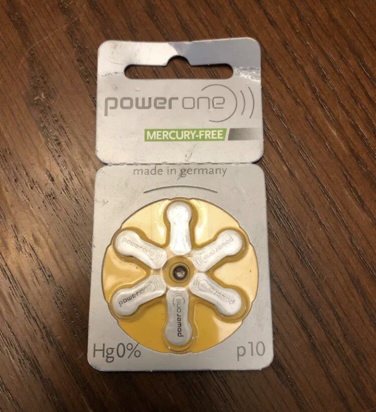 6 × Power One Hearing Aid Batteries SIZE P 10