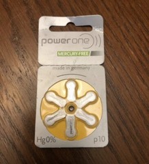 6 × Power One Hearing Aid Batteries SIZE P 10