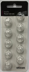 1 Pack Oticon miniFit 10mm Power Domes For Hearing Aids. 10 Domes Total.