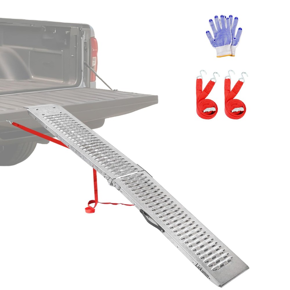 LIEKUMM 67 Heavy Duty Motorcycle Ramp, Folding Loading Ramp 480 lbs Capacity, St