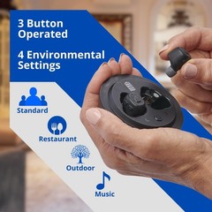 Medline Rechargeable OTC Hearing Aids in-Ear 4 Modes 20hr Battery Life Bluetooth