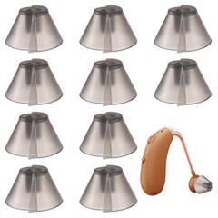 Hearing Aid Domes Replacement – 10 Pcs Dark Gray Tulip Tips for Standard Receive